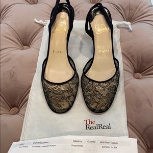 Christian Louboutin Lace Sling back Heels